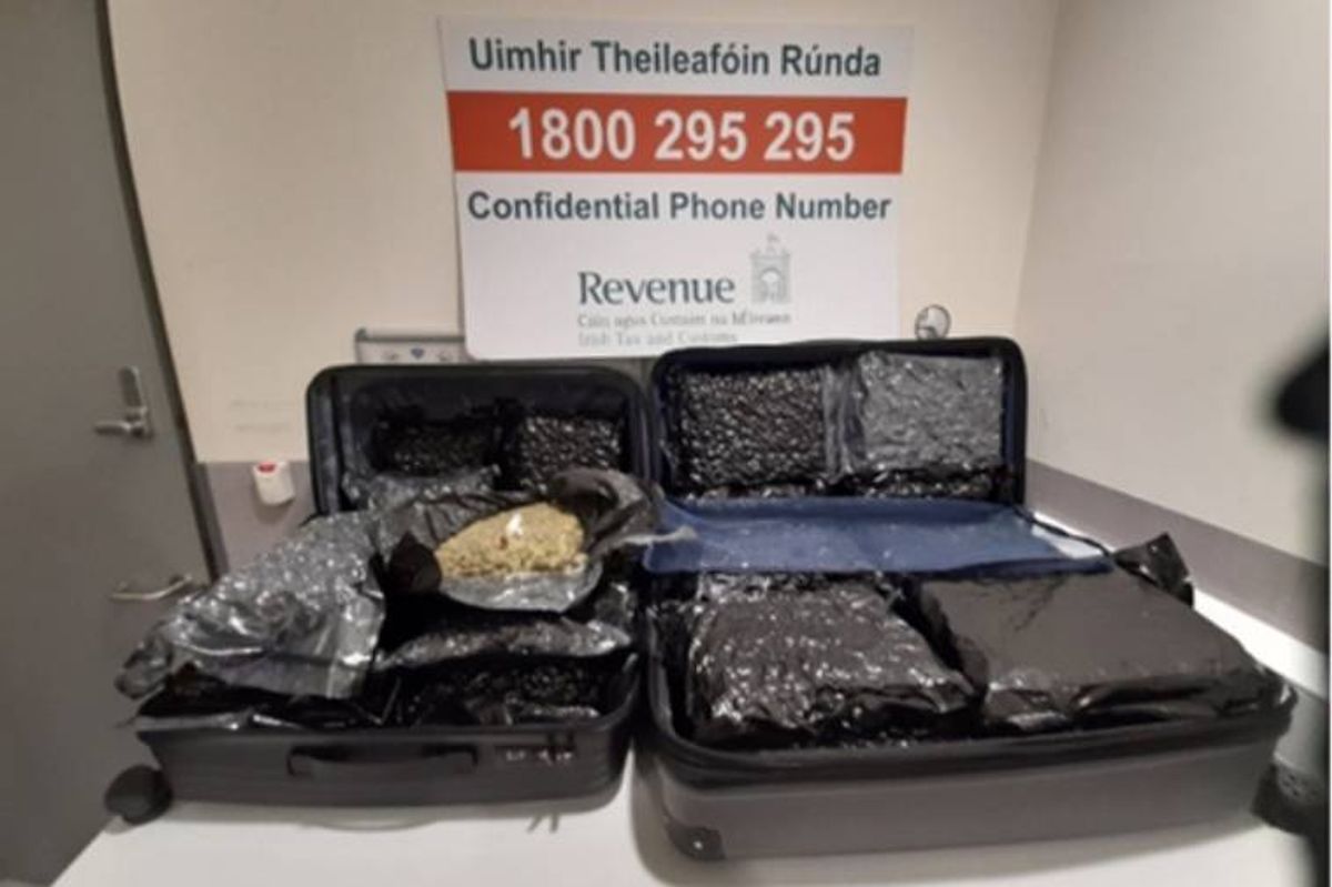 Revenue officers at Dublin Airport seized approximately 35.2kg of herbal cannabis on Saturday