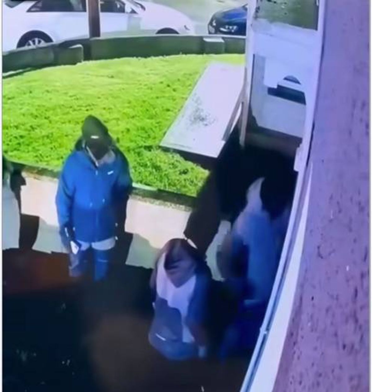 A screengrab from a video posted online of the gang targeting a house in Crumlin, south Dublin, in which they stole three cars.