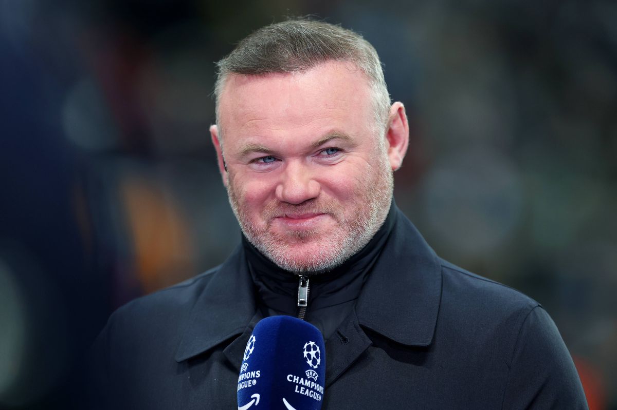 NEWCASTLE UPON TYNE, ENGLAND - FEBRUARY 24: Amazon Prime Video UEFA Champions League pundit Wayne Rooney looks on during the UEFA Champions League 2025/26 League Knockout Play-off Second Leg match between Newcastle United FC and Qarabag FK at St James' Park on February 24, 2026 in Newcastle upon Tyne, England. (Photo by Carl Recine/Getty Images)