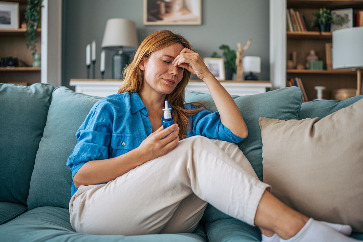 Person suffering from hayfever