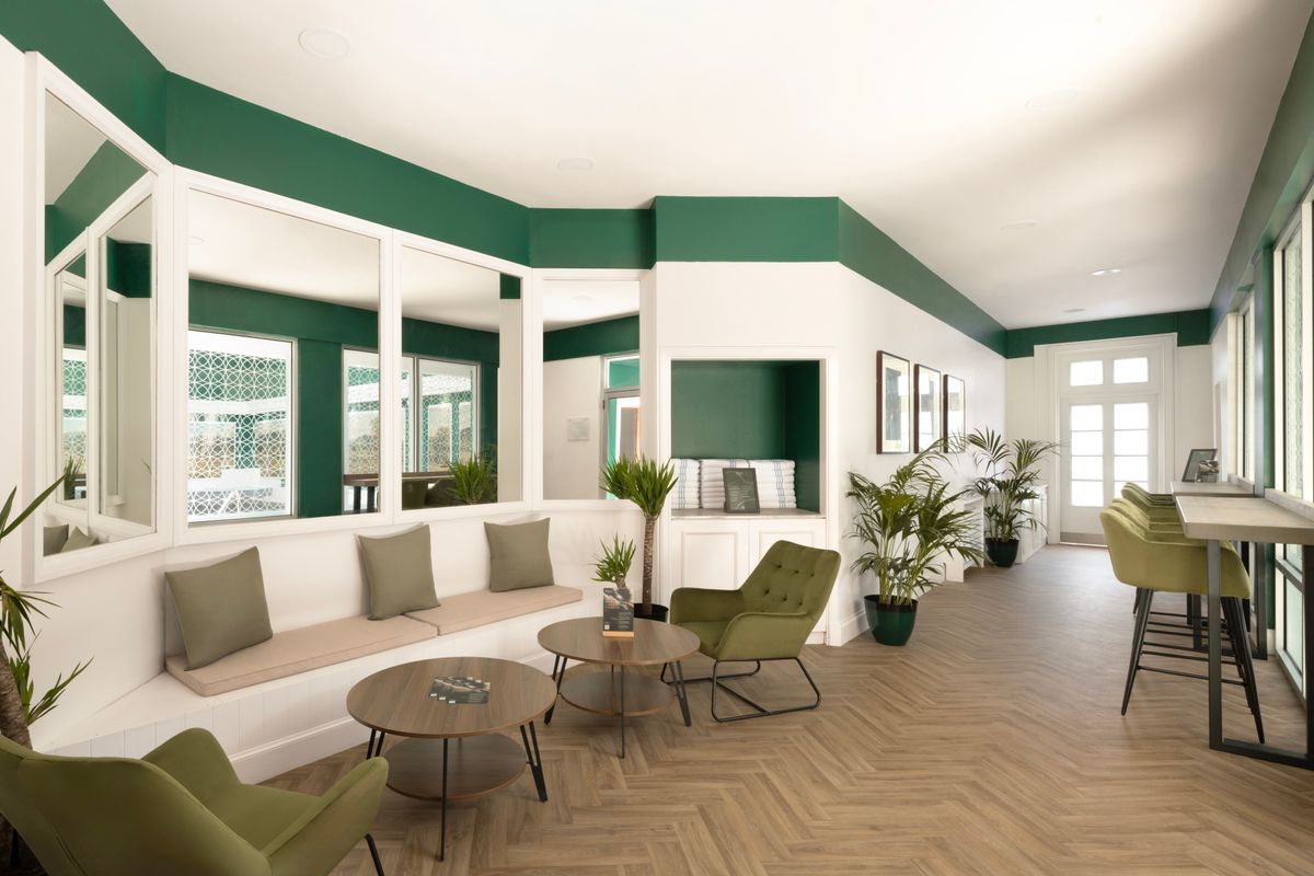 The reception area has also had a makeover