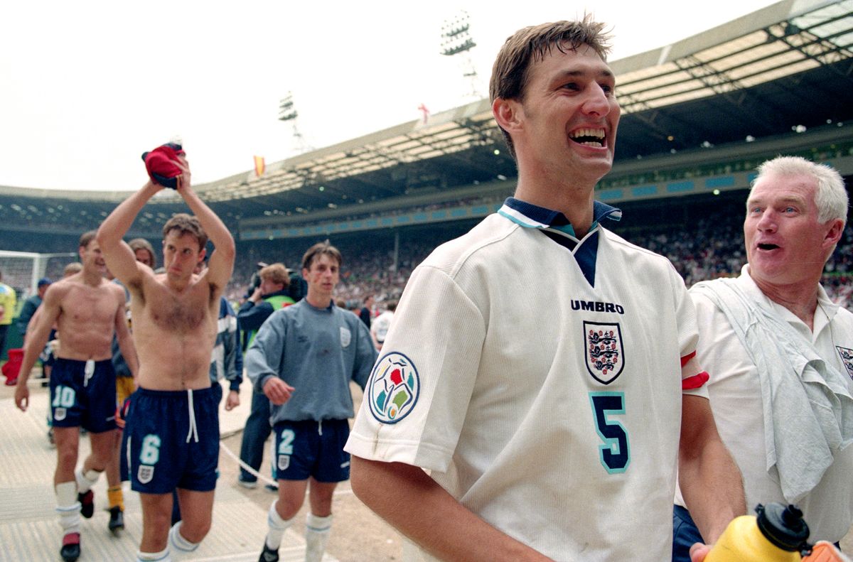 England captain Tony Adams after the victory over Spain at Euro '96