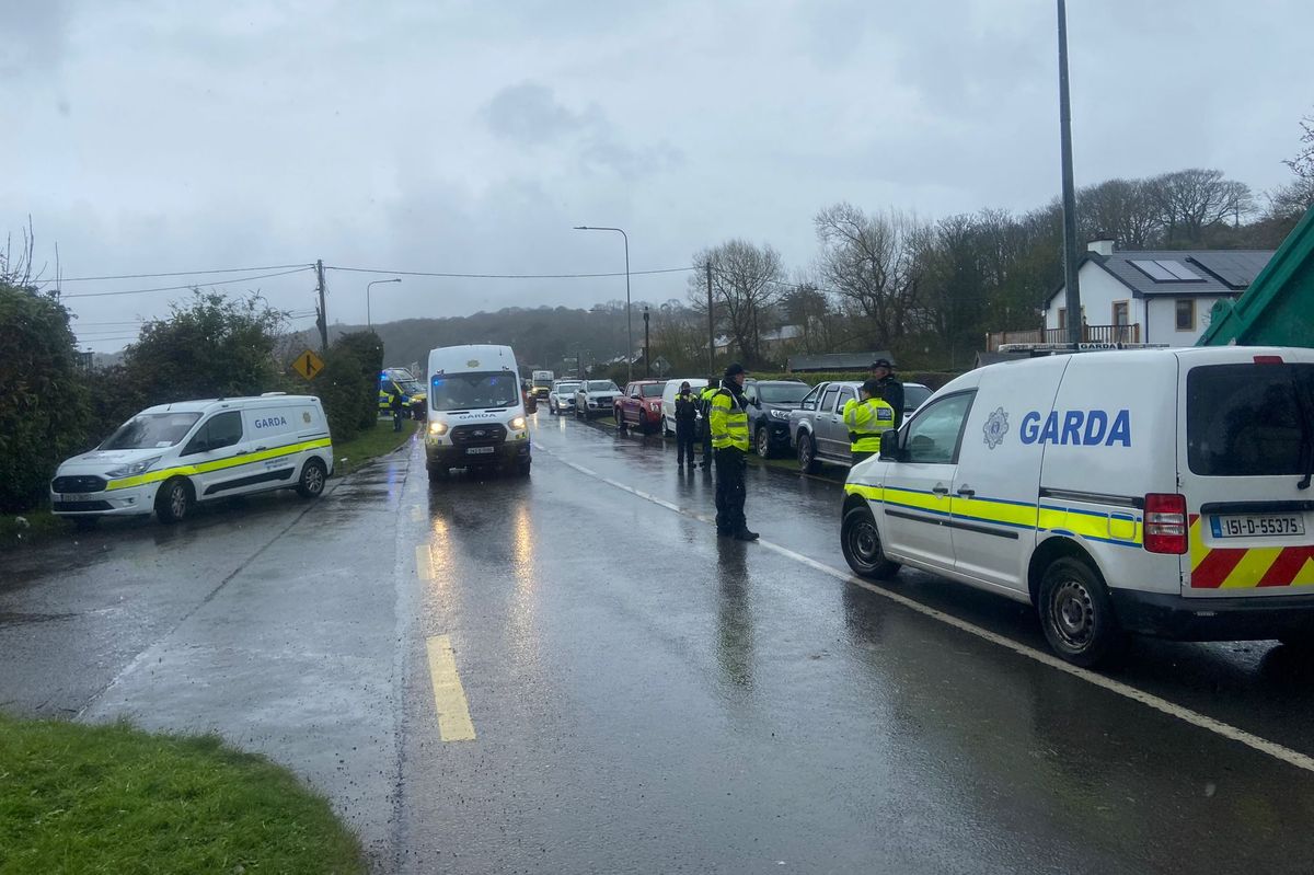 Gardai at the Whitegate oil refinery in Co Cork