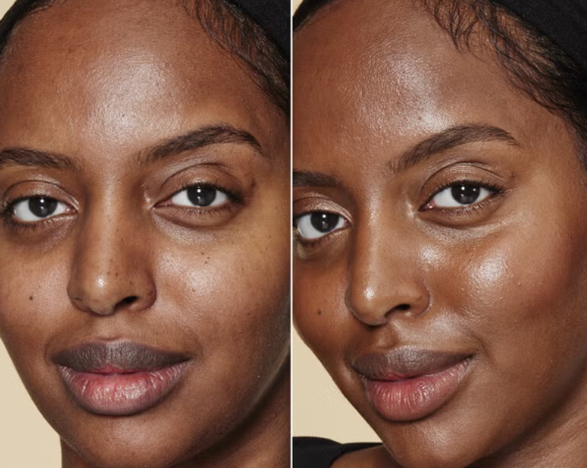 Before and after using the e.l.f. product