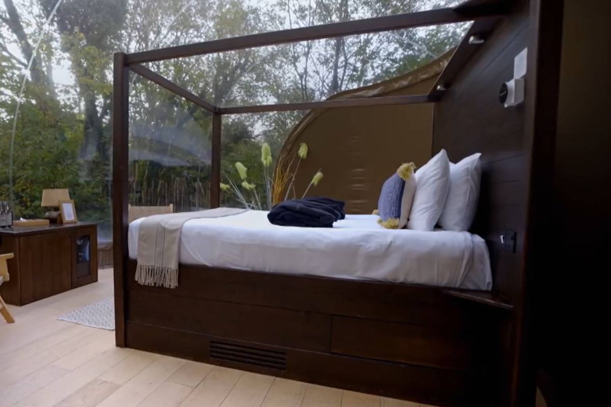 Inside the bubble domes in Finn Lough