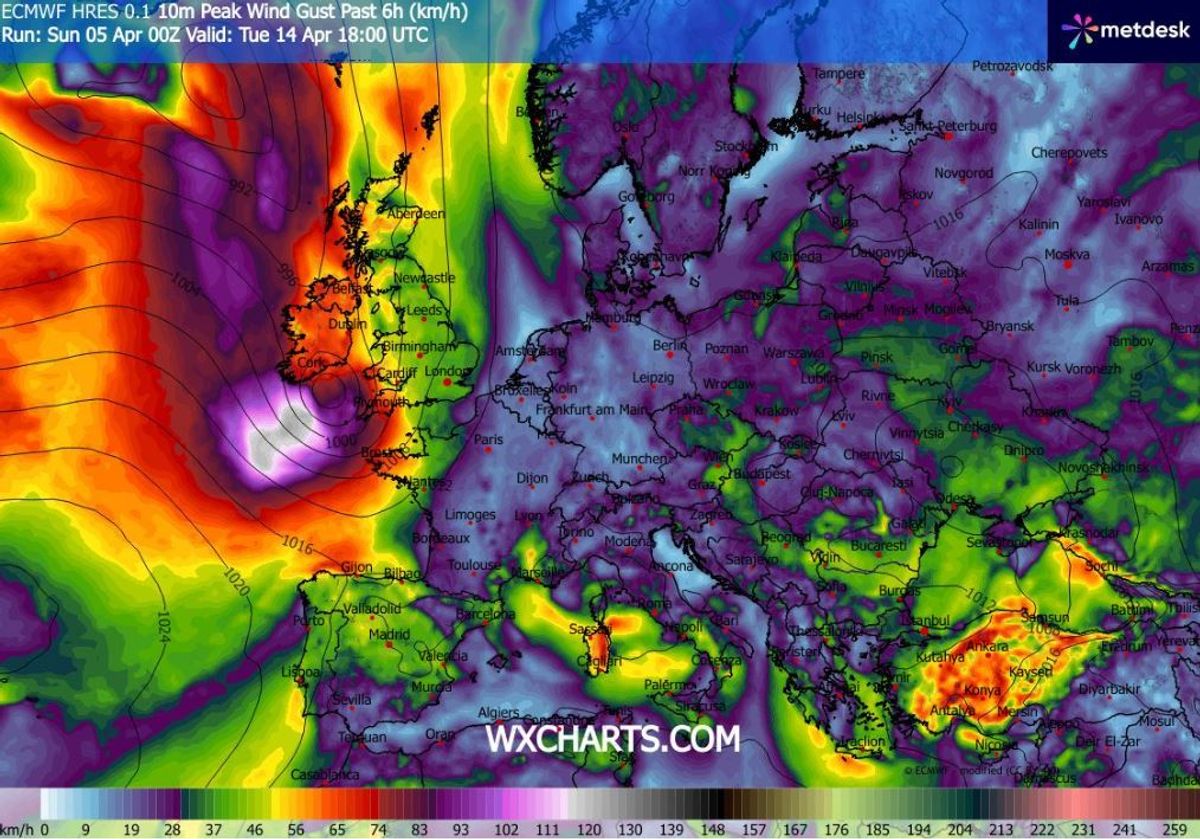 Weather models indicate another stormy weather system is heading for Ireland