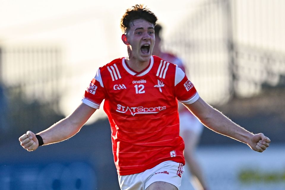 Louth's Pearse Grimes-Murphy celebrates his goal during last year's All-Ireland U-20 semi-final victory over Mayo. Photo: Ramsey Cardy/Sportsfile.