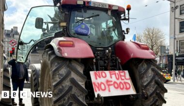 Hundreds of Irish forecourts run out of fuel as protests continue - BBC