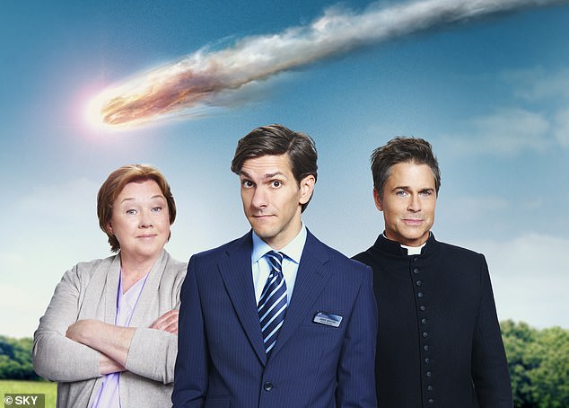 Mathew shared stories of his time spent working with Pauline (pictured with Rob Lowe and Pauline in the Sky series You, Me & The Apocalypse)