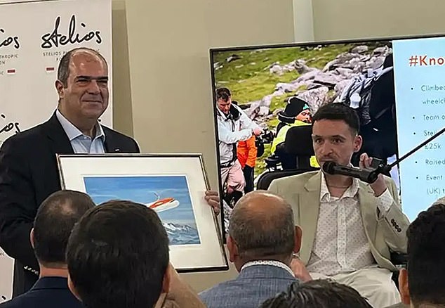 Josh Wintersgill of easyTravelseat speaking at an event with Sir Stelios