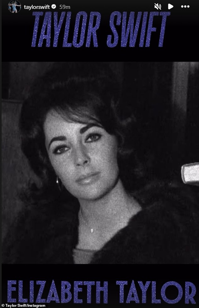 Elizabeth's estate continued: 'If there is anyone navigating the extraordinary pressures of global fame with comparable authenticity and strength, it is Taylor Swift. The estate is honored that she chose to pay tribute in this way, and have no doubt that Elizabeth would have loved every frame of it'