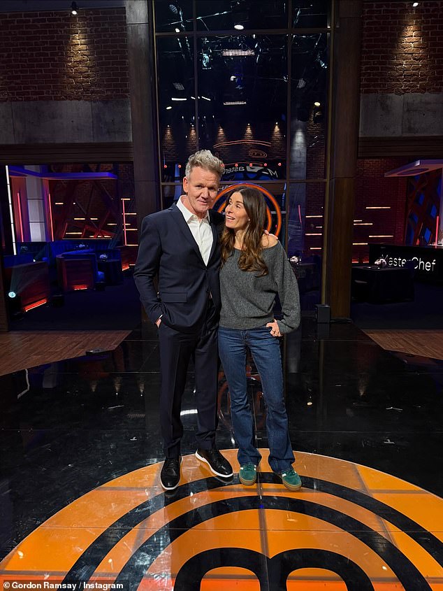 Kissing Tana on the cheek, Gordon played an April Fools prank on his 19.6. milllion Instagram followers by captioning the carousel of snaps: 'We¿ve got ourselves a new Judge'