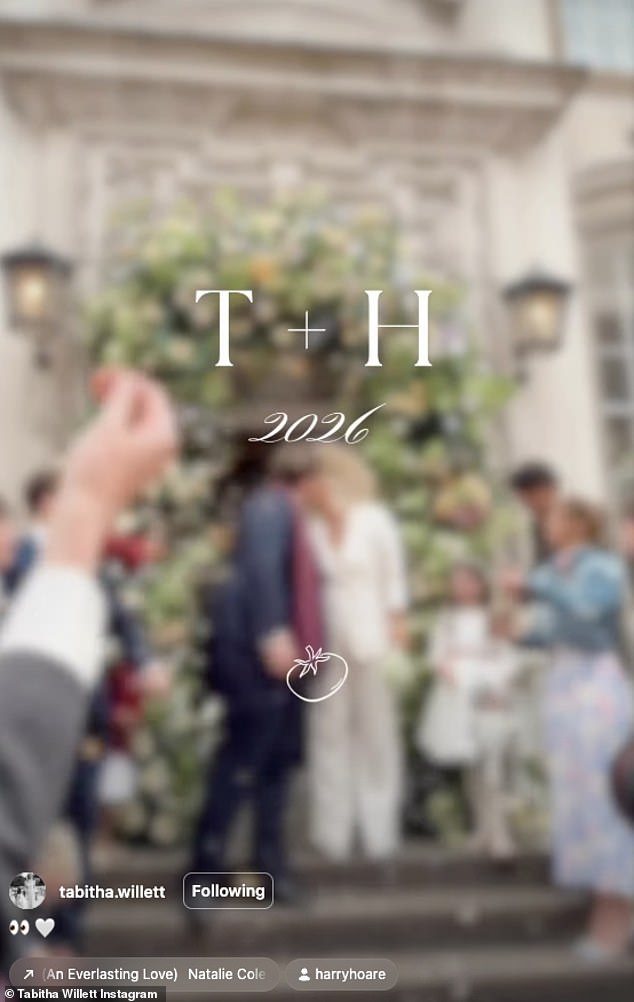 Just hours before Tabitha announced she had married Harry, just four months after their engagement