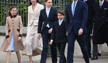 James, the Earl of Wessex has taken a more prominent role at the royal’s traditional Easter Sunday Service, walking to the chapel behind William and Kate (pictured)
