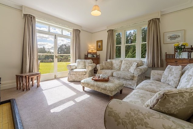 The living room inside Gardens House where Prince Edward and his wife Sophie spent Easter