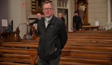 Fr Alan Hilliard said that it was ‘a bit of a shock’ to receive the missive telling him the practice of fixing notices to the front railings, one dating back ‘a long number of years’, had to cease