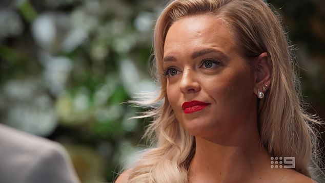 Alissa Fay (pictured) was left red-faced on Tuesday's Married At First Sight after being forced to deliver her final vows to an empty room