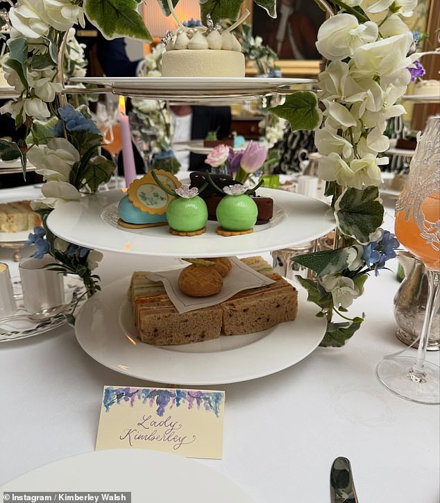 Meanwhile Kimberley showed off her chic look and the lavish spread during the outing over the Easter Weekend