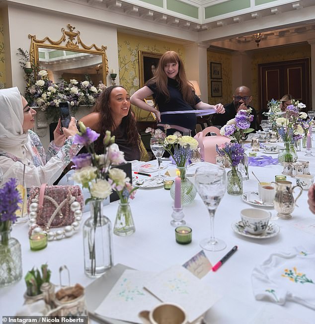 Joined by many of her famous pals, Nicola played a string of games at her baby shower