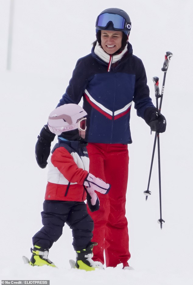 For Pippa Middleton, 42, it was just last week that she guided her young daughters Grace, five, and Rose, three, through the snow on a family ski break in the French Alps