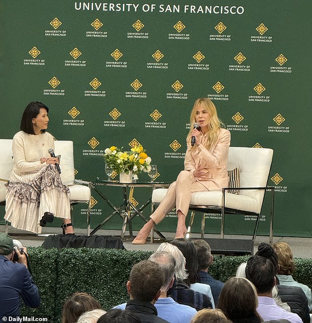 Kidman made the comments when at the University Of San Francisco on Saturday during the Silk Speaker Series