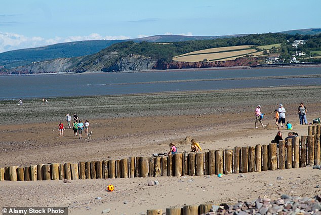 The beach at Dunster, Somerset, lacks a tropical appeal