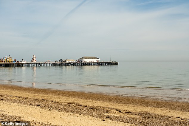 The sandy beach in the coastal town of Clacton-on-Sea is next up on the list