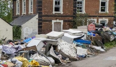 Fly-tippers have targeted former railway station near Dunmow in Essex (pictured) by dumping a five-foot wall of rubbish