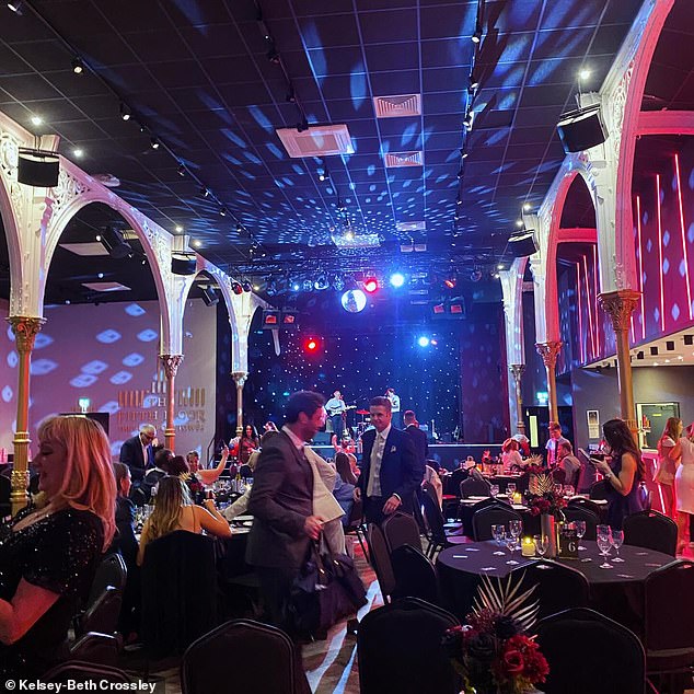 The wedding party enjoyed an evening partying to a live band