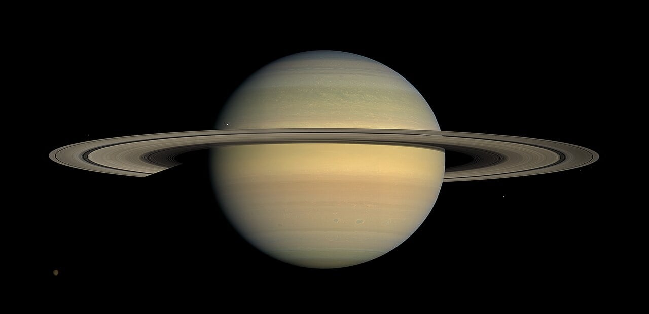 This natural colour view of the planet Saturn was created from images collected by Cassini (Credit : NASA/JPL/Space Science Institute)