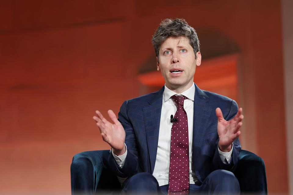 WASHINGTON, DC - MARCH 11: OpenAI CEO Sam Altman speaks during the BlackRock Infrastructure Summit on March 11, 2026 in Washington, DC. The global investment management company held the summit consisting of leaders from government, business, and labor to address expanding U.S. infrastructure. (Photo by Anna Moneymaker/Getty Images)