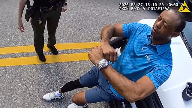 Police bodycam footage showed Tiger Woods undergoing various sobriety