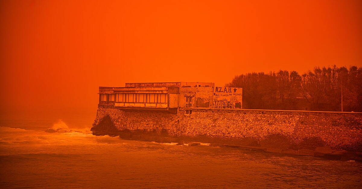 Saharan dust storm turns sky red over holiday island of Crete