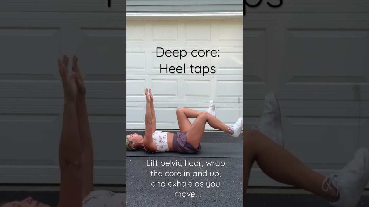 Deep core: supine heel taps - YouTube