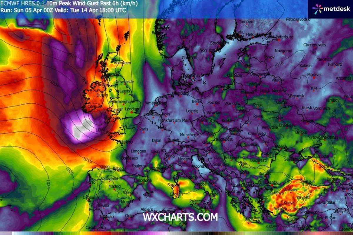 Weather models indicate another stormy weather system is heading for Ireland