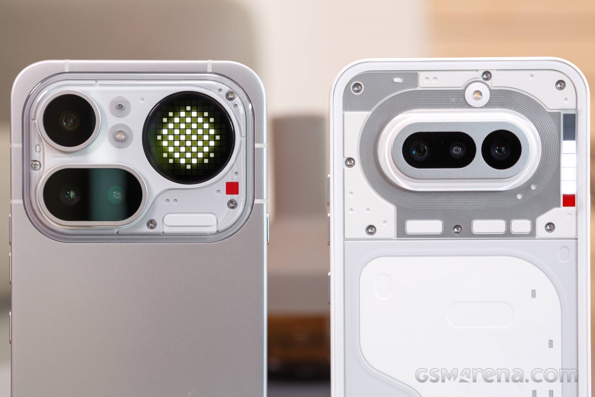 Left: Nothing Phone (4a) Pro • Right: Nothing Phone (4a)