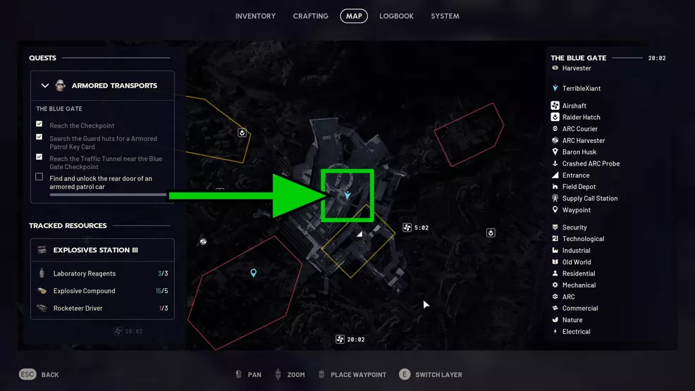 The location of an Armored Patrol Car to search in ARC Raiders.