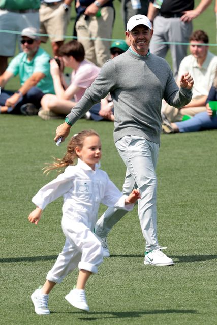 Golf - The Masters - Augusta National Golf Club, Augusta, Georgia, U.S. - April 8, 2026
Northern Ireland's Rory McIlroy with his daughter Poppy during the par 3 contest REUTERS/Kylie Cooper     TPX IMAGES OF THE DAY     
