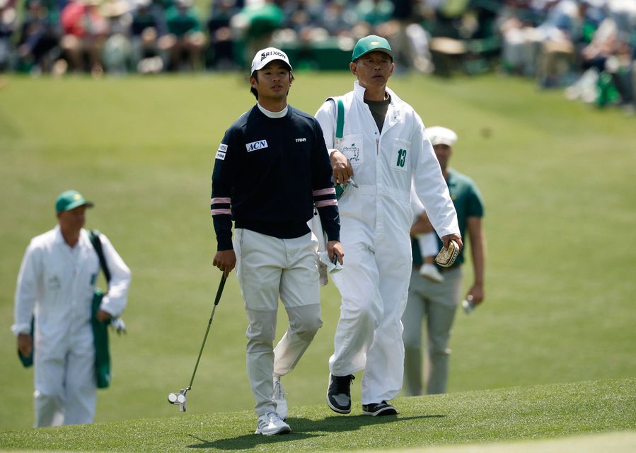 Golf - The Masters - Augusta National Golf Club, Augusta, Georgia, U.S. - April 8, 2026
Japan's Naoyuki Kataoka on the 2nd hole during the par 3 contest REUTERS/Brian Snyder