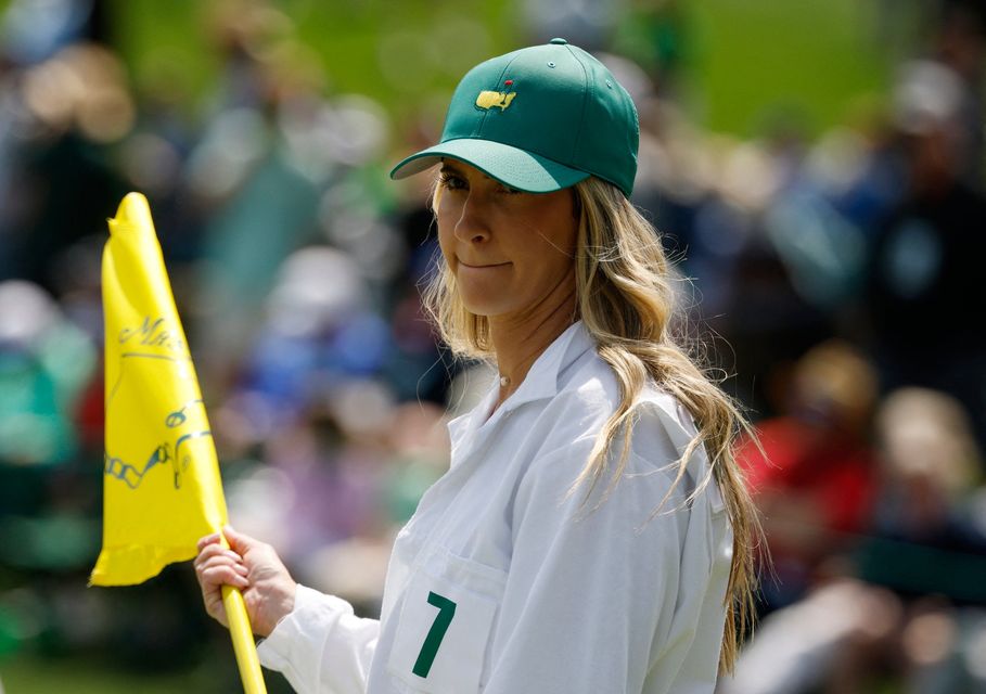 Golf - The Masters - Augusta National Golf Club, Augusta, Georgia, U.S. - April 8, 2026
Wife of Colombia's Nicolas Echavarria, Claudia De Antonio, during the par 3 contest REUTERS/Brian Snyder