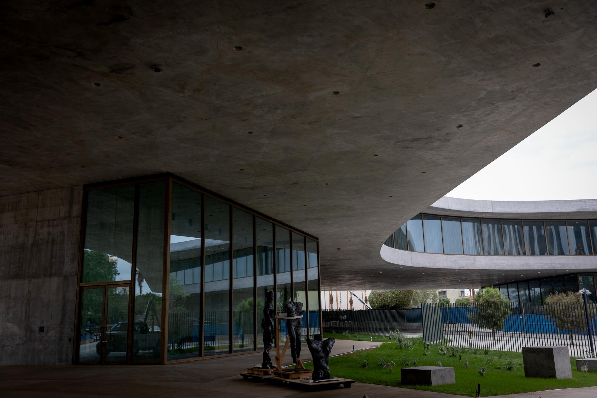 A lofted museum building.
