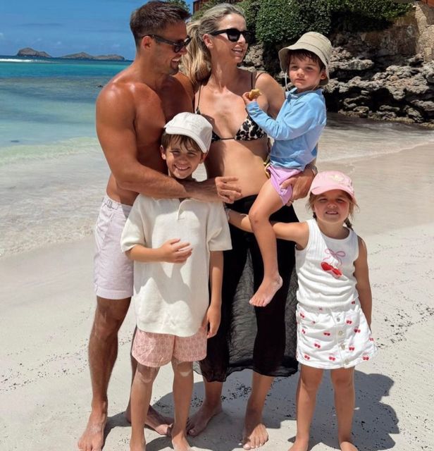 Spencer Matthews and Vogue Williams with their three children. Photo: Instagram/Vogue Williams
