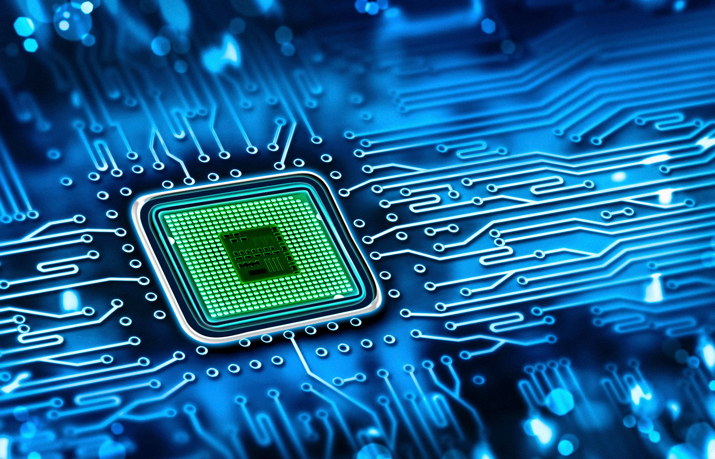 Artist rendering of AI chip.
