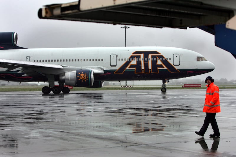 An American Transair Boeing 757 troop charter aircraft at Shannon Airport in December 2006. Photograph: Matt Kavanagh