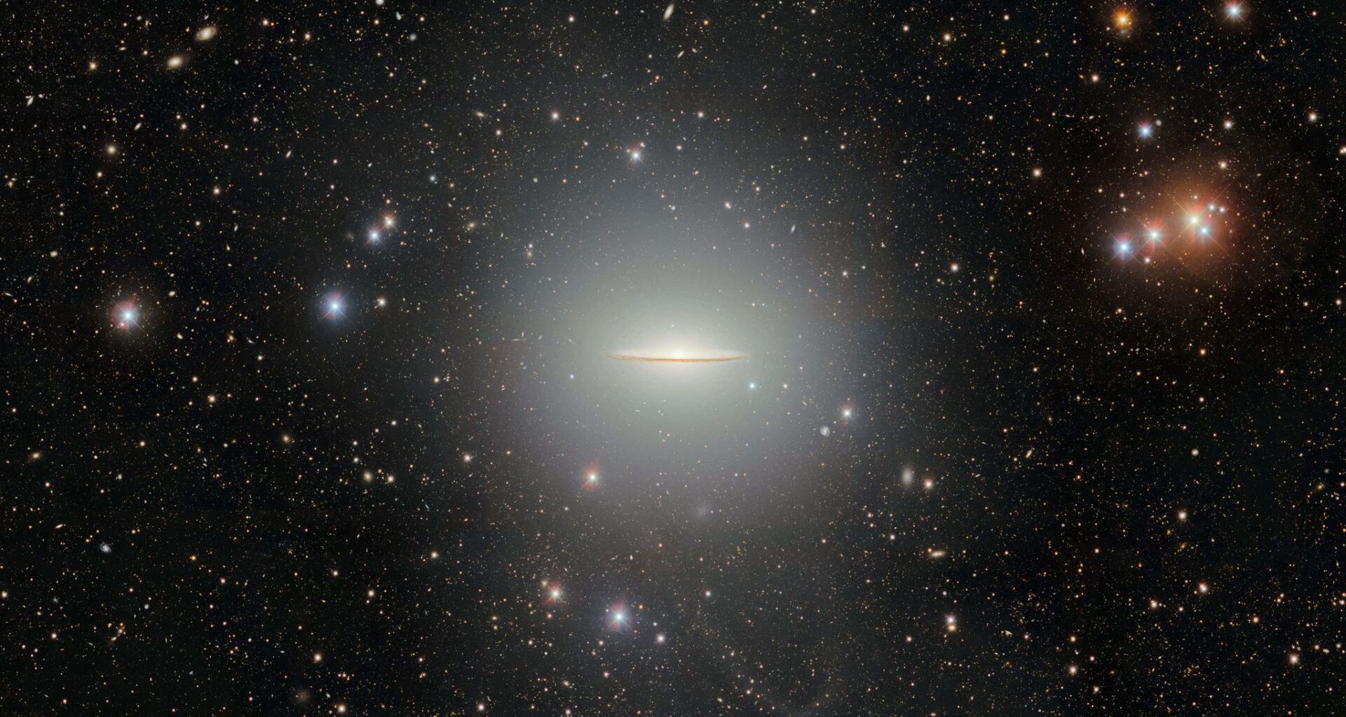 The wide-brimmed Sombrero galaxy is revealed in all its splendor by a telescope in Chile