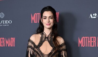 Anne Hathaway stuns in gothic gown at the London 'Mother Mary' premiere