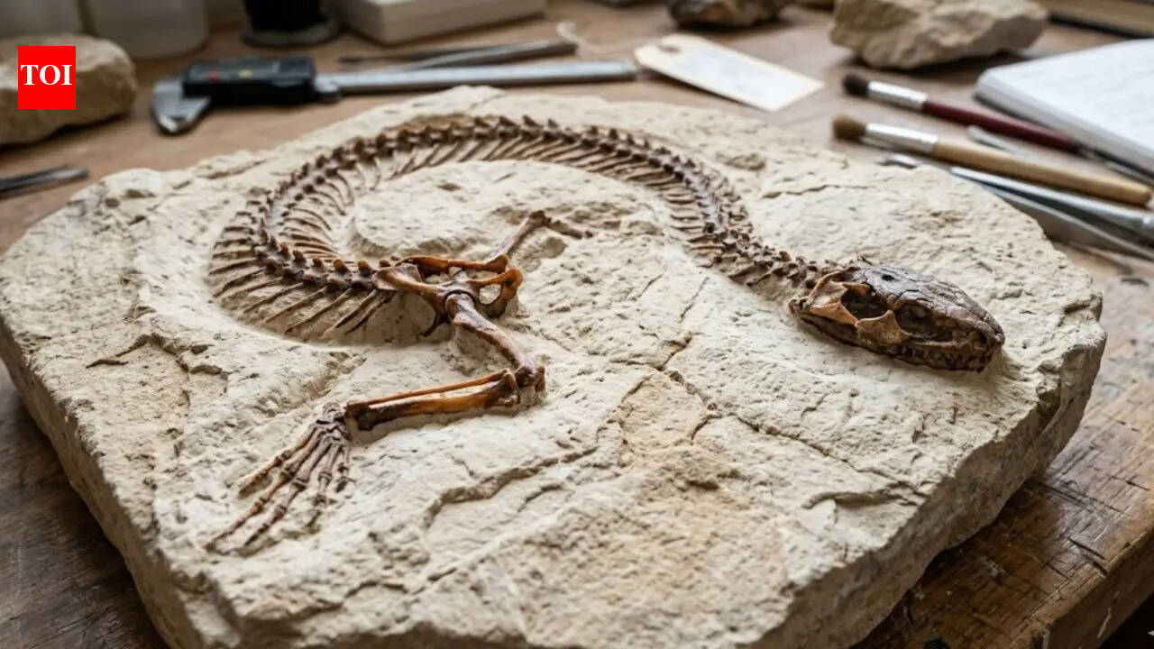 A 100-million-year-old snake with legs reveals new clues about evolution |