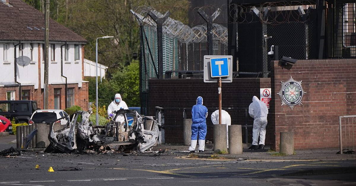 Footage released of moment car bomb explodes at Dunmurry police station