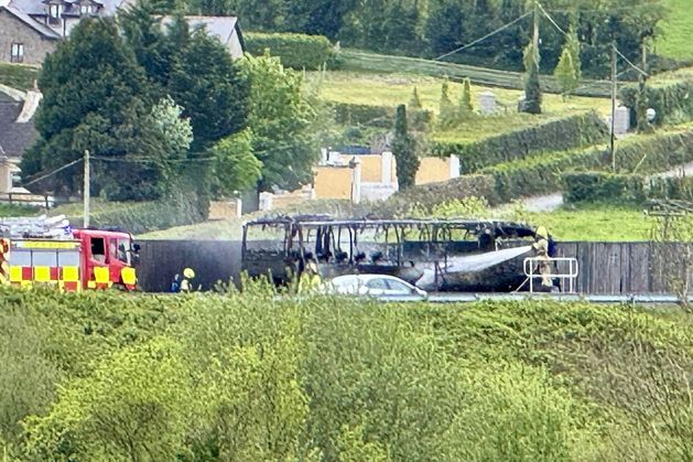 Passengers saved as fire destroys bus on M7 near Tipperary Laois border