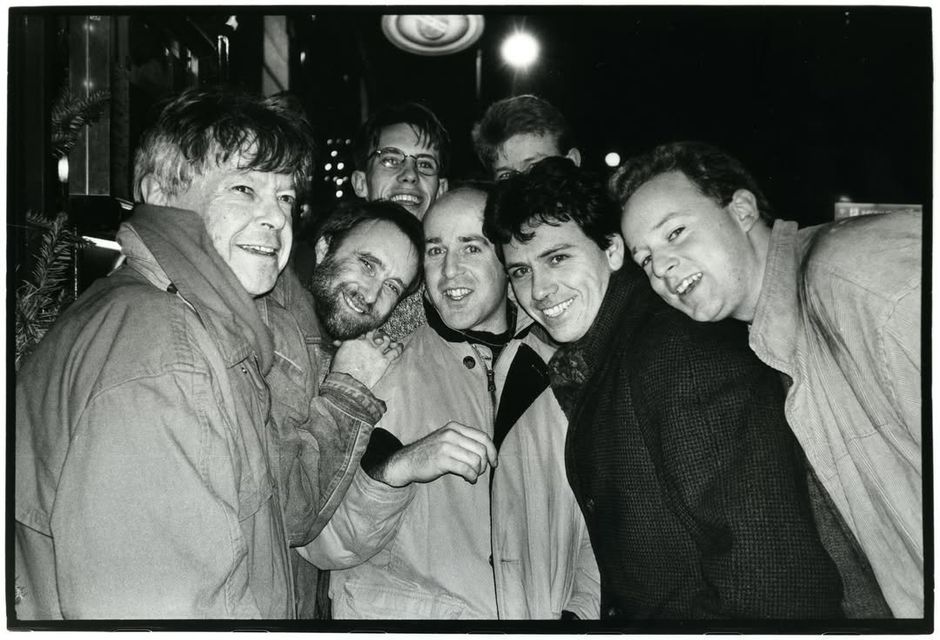 Dominic Ledwidge O’Reilly pictured with fellow Independent photographersin the mid 1990s, from left: Brian Farrell, David Conachy, Bryan O’Brien, Kyran O’Brien, Dara Mac Domhnall and Steve Humphreys.